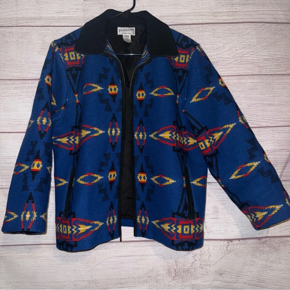 Pendleton Blue Multicolor Patterned Jacket - Picture 5 of 15